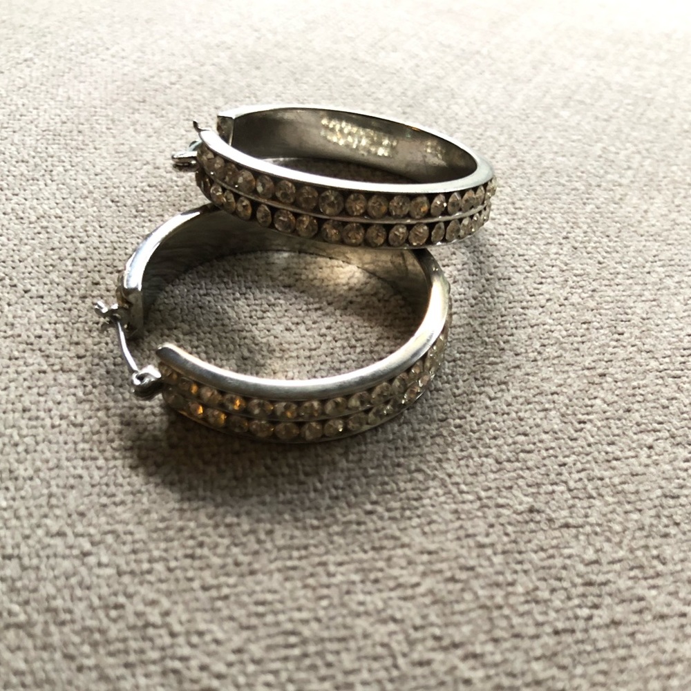Arden B Rhinestone Hoop Earrings